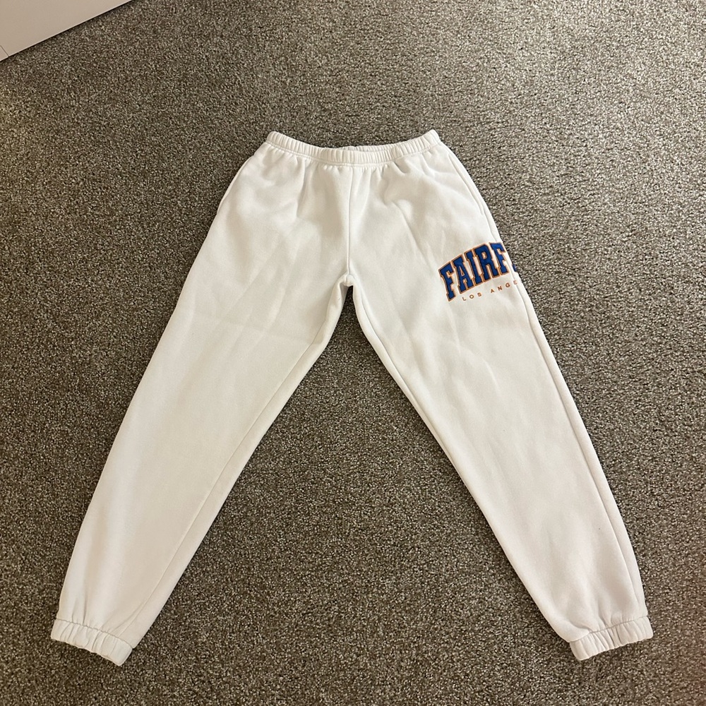 Edikted White Sweatpants with Pink and Blue Tag